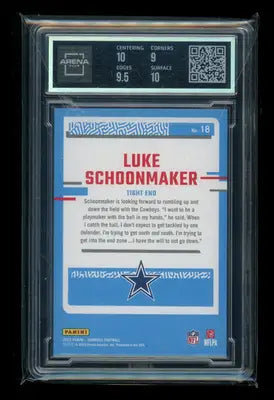 2023 Panini Donruss Rated Rookie Luke Schoonmaker #18 060/100 Arena Club 9.5 - Football Card Single