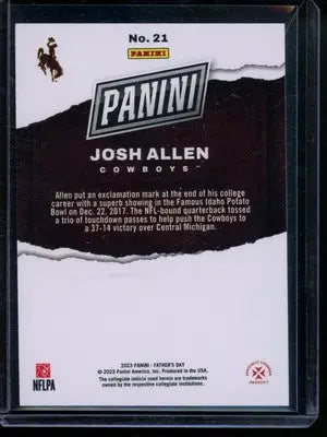 2023 Panini Father’s Day Josh Allen #21 84/99 Football - Football Card Single