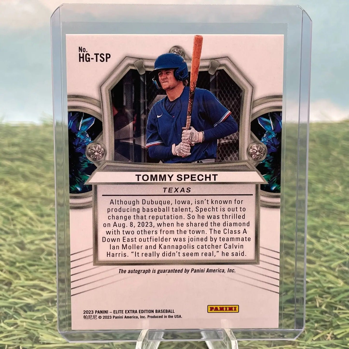 Tommy Specht baseball card from 2023 Panini Hidden Gems Texas Rangers Auto #HG-TSP
