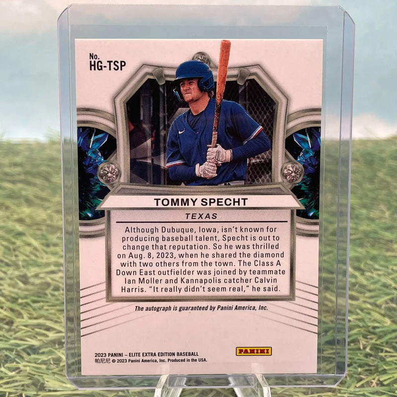 Tommy Specht baseball card from 2023 Panini Hidden Gems Texas Rangers Auto #HG-TSP