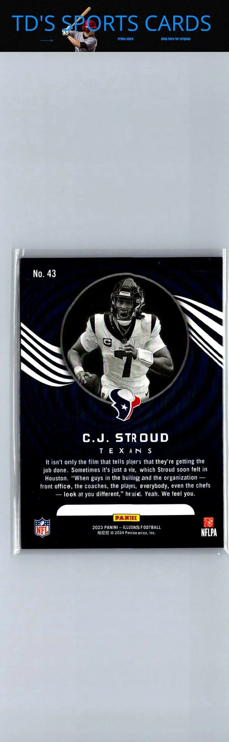 C.J. Stroud football card from 2023 Panini Illusions trading cards collection