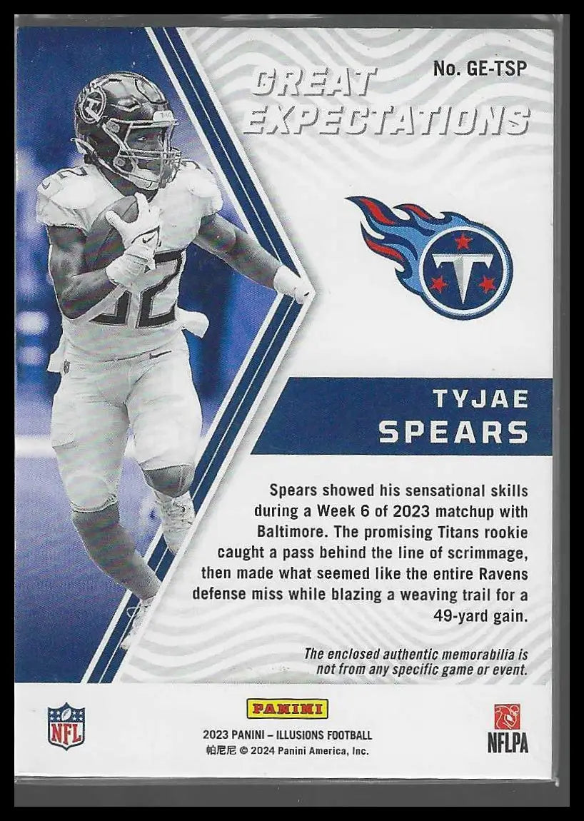 2023 Panini Illusions Great Expectations #GE-TSP Tyjae Spears