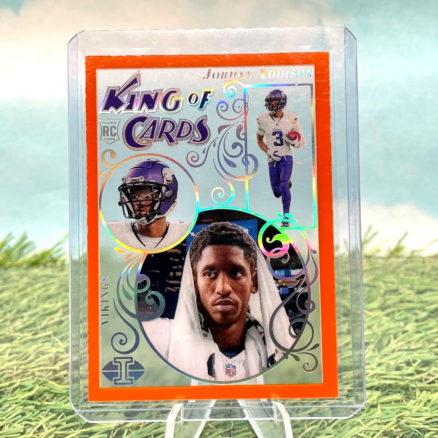 Jordan Addison 2023 Panini Illusions King of Cards Orange trading card collectible
