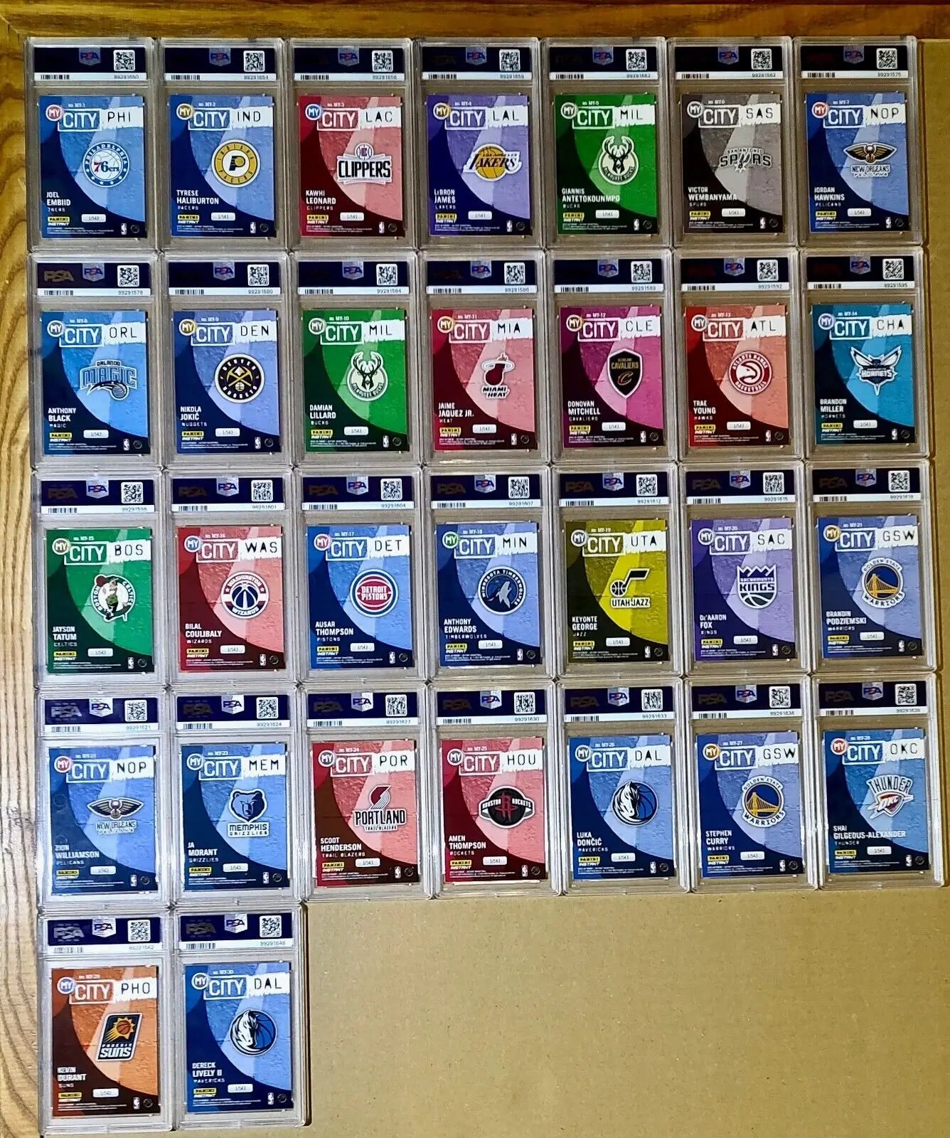 2023 Panini Instant MyCity NBA Complete 30 Card Basketball Set PSA 10 Gem Mint - Other