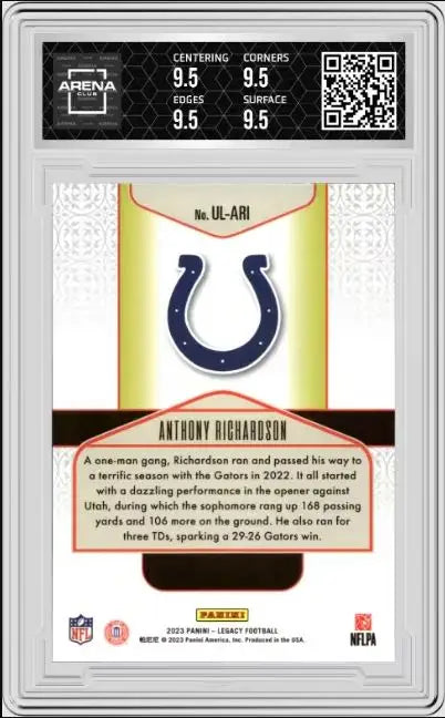 2023 Panini Legacy Anthony Richardson #UL-ARI Under The Lights AC 9.5 - Football Card Single
