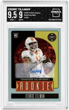 2023 Panini Legacy Cedric Tillman #193 Rookie Prem Pen Auto Football AC 9.5 - Football Card Single