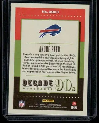 2023 Panini Legacy Decade of Dominance Andre Reed #DOD-1 Football - Football Card Single