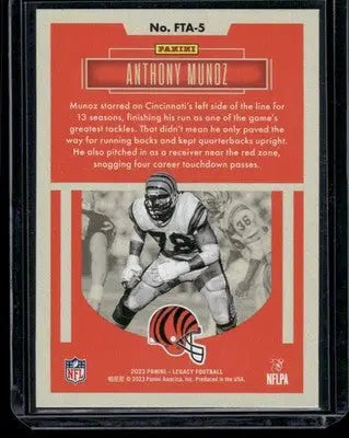 2023 Panini Legacy For The Ages Anthony Munoz #FTA-5 Football - Football Card Single