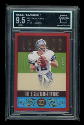 2023 Panini Legacy Red Roger Staubach #143 146/299 Football Arena Club 9.5 - Football Card Single
