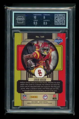 2023 Panini Legacy Rookies P/E Orange Jordan Addison #164 157/149 RC AC 9 - Football Card Single
