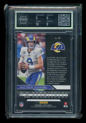 2023 Panini Limited Matthew Stafford #51 Football Arena Club 9.5 - Football Card Single