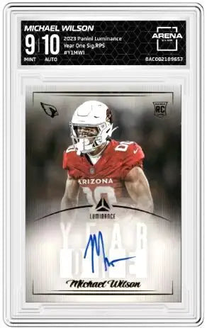 2023 Panini Luminance Michael Wilson #Y1MWI Year One Signature RPS Auto AC 9 - Football Card Single
