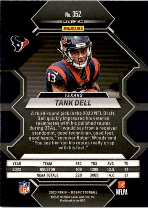 2023 Panini Mosaic #352 Tank Dell Green Mosaic - Football Card Single