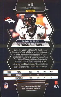 2023 Panini Mosaic Green Mosaic #69 Patrick Surtain II - Football Card Single