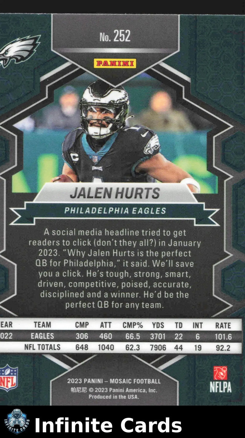 2023 Panini Mosaic JALEN HURTS #252 Philadelphia Eagles - Football Card Single