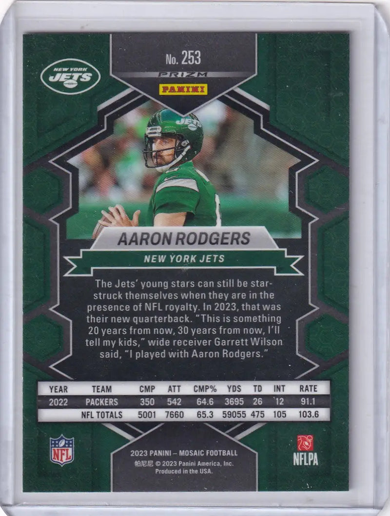 2023 Panini Mosaic Prizm #253 Aaron Rodgers - New York Jets - Football Card Single