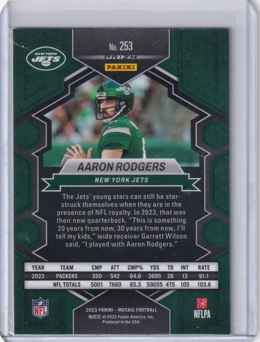 2023 Panini Mosaic Reactive Prizm #253 Aaron Rodgers - New York Jets - Football Card Single