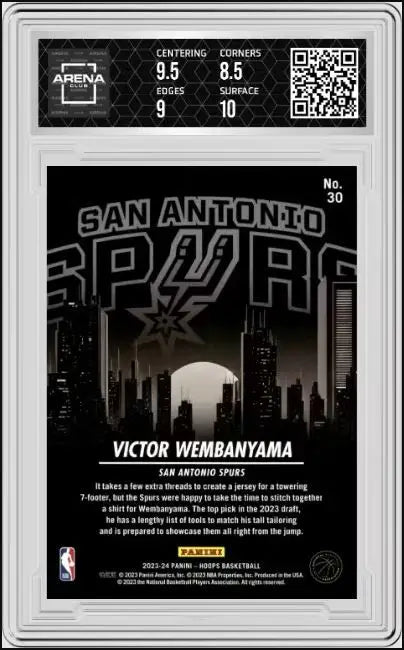 2023 Panini NBA Hoops Victor Wembanyama #30 City Edition Basketball AC 9 - Basketball Card Single
