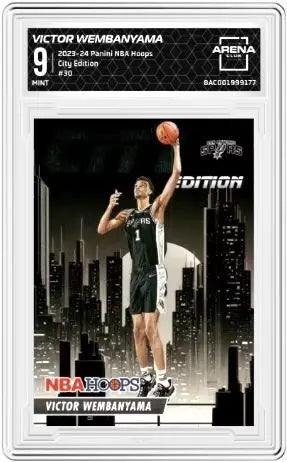 2023 Panini NBA Hoops Victor Wembanyama #30 City Edition Basketball AC 9 - Basketball Card Single