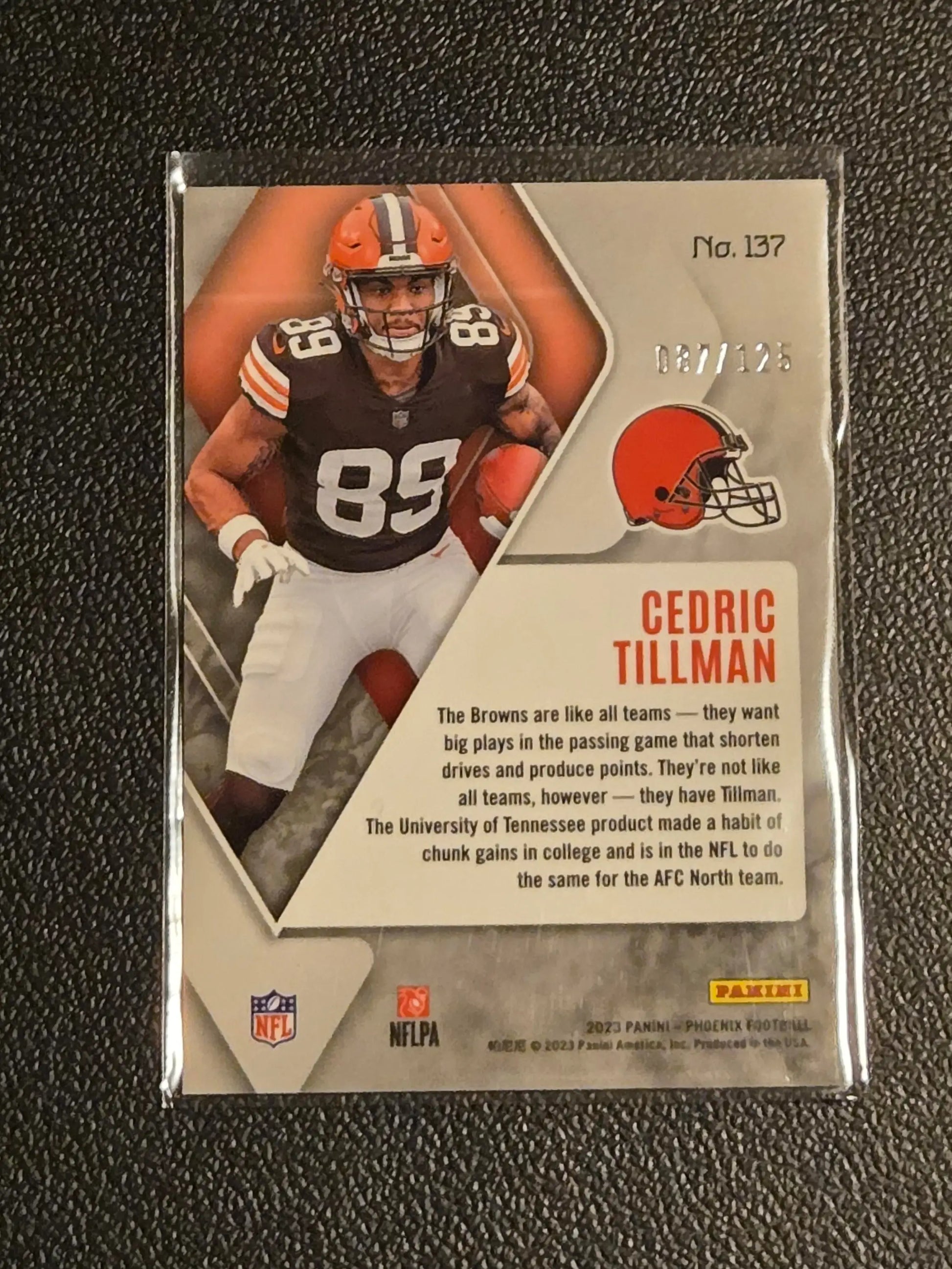 2023 Panini Phoenix #137 Cedric Tillman Purple Seismic #/125