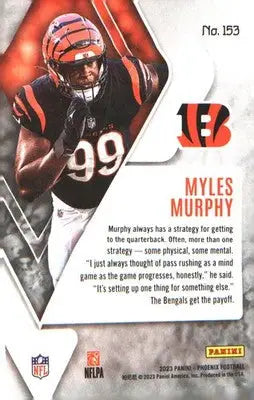 2023 Panini Phoenix #153 Myles Murphy Rookie RC - Football Card Single