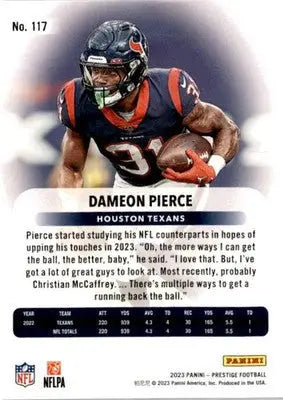 2023 Panini Prestige #117 Dameon Pierce Xtra Points Hyper - Football Card Single