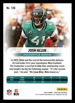2023 Panini Prestige #136 Josh Allen - Football Card Single