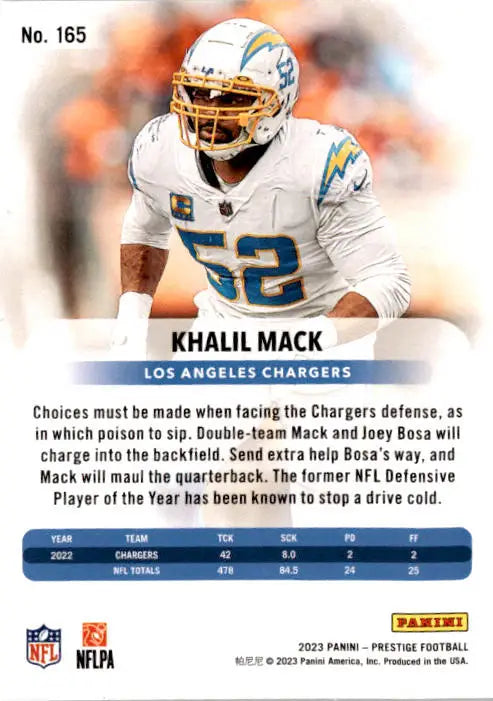 2023 Panini Prestige #165 Khalil Mack Xtra Points Hyper - Football Card Single