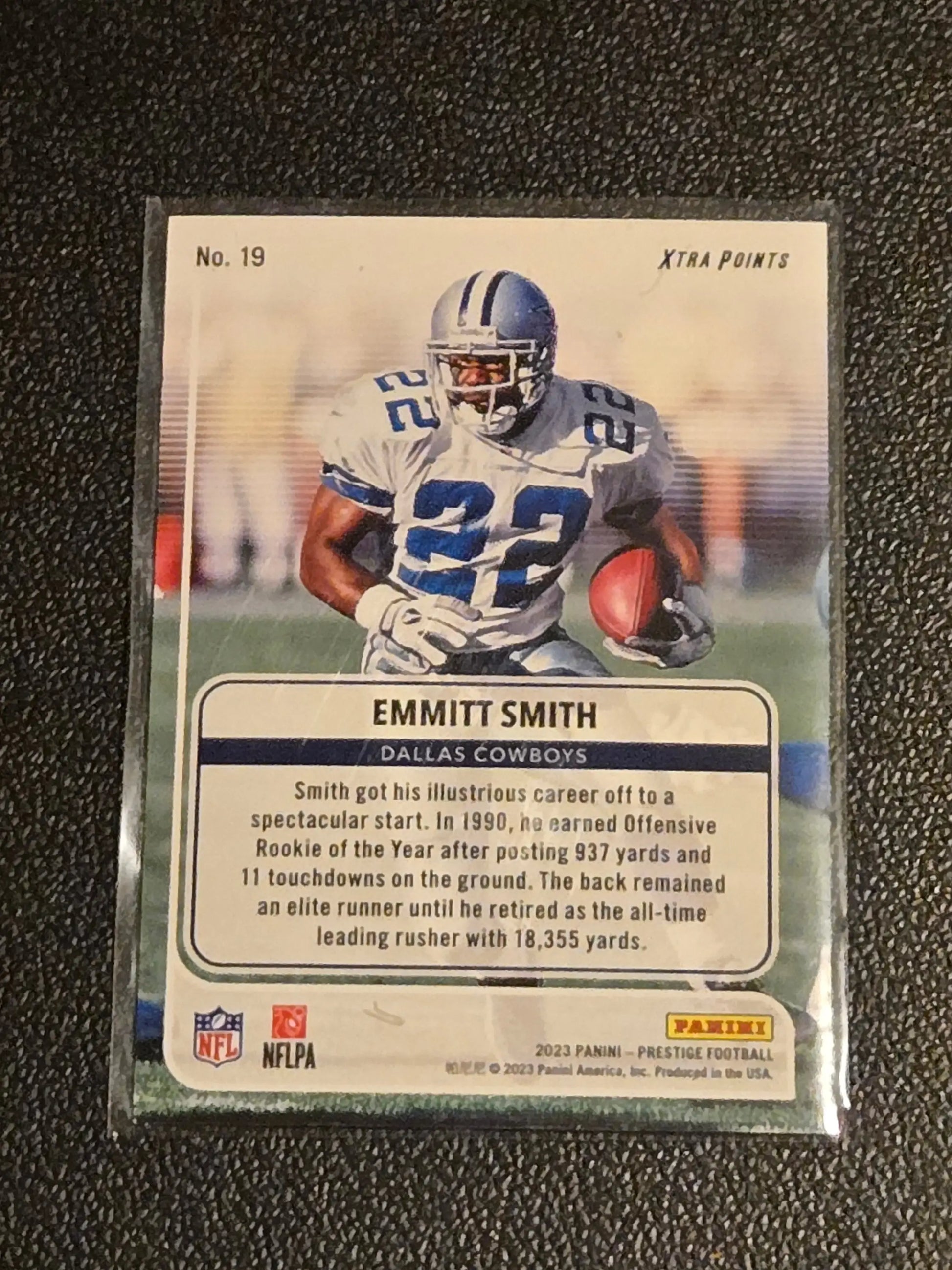 2023 Panini Prestige #19 Emmitt Smith For the Record Xtra Points Green #/149