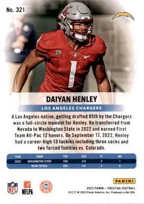 2023 Panini Prestige #321 Daiyan Henley - Football Card Single