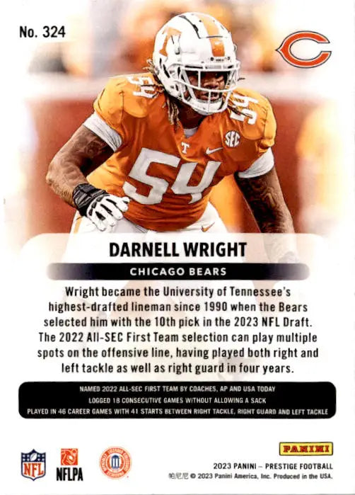 2023 Panini Prestige #324 Darnell Wright Xtra Points Hyper - Football Card Single