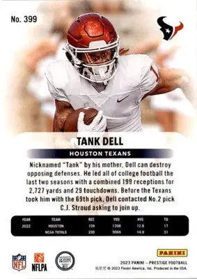 2023 Panini Prestige #399 Tank Dell Xtra Points Hyper - Football Card Single