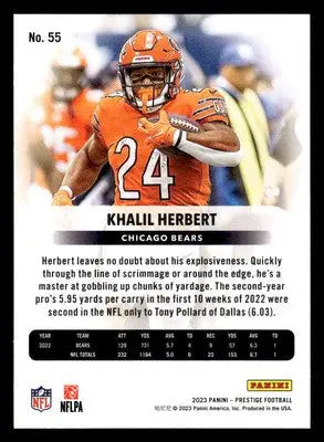 2023 Panini Prestige #55 Khalil Herbert - Football Card Single
