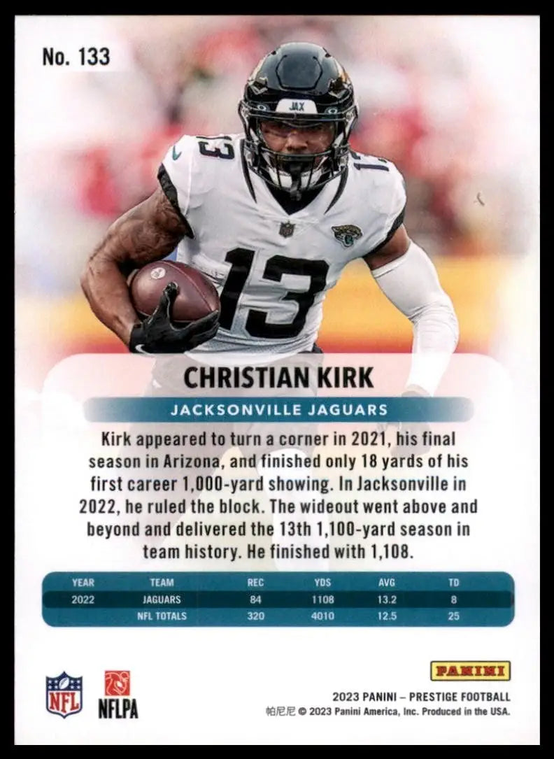 2023 Panini Prestige Christian Kirk #133 Jacksonville Jaguars Football Card NFL - Football Card Single