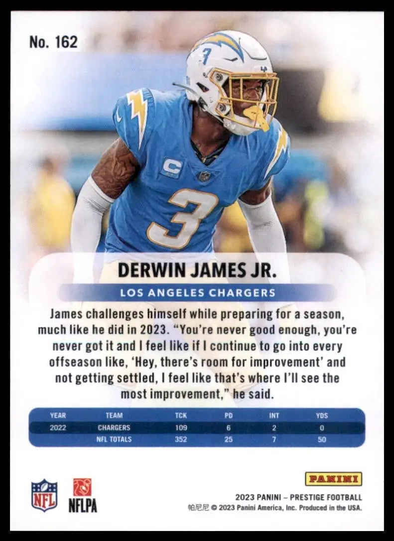 2023 Panini Prestige Derwin James #162 Los Angeles Chargers Football Card NFL - Football Card Single