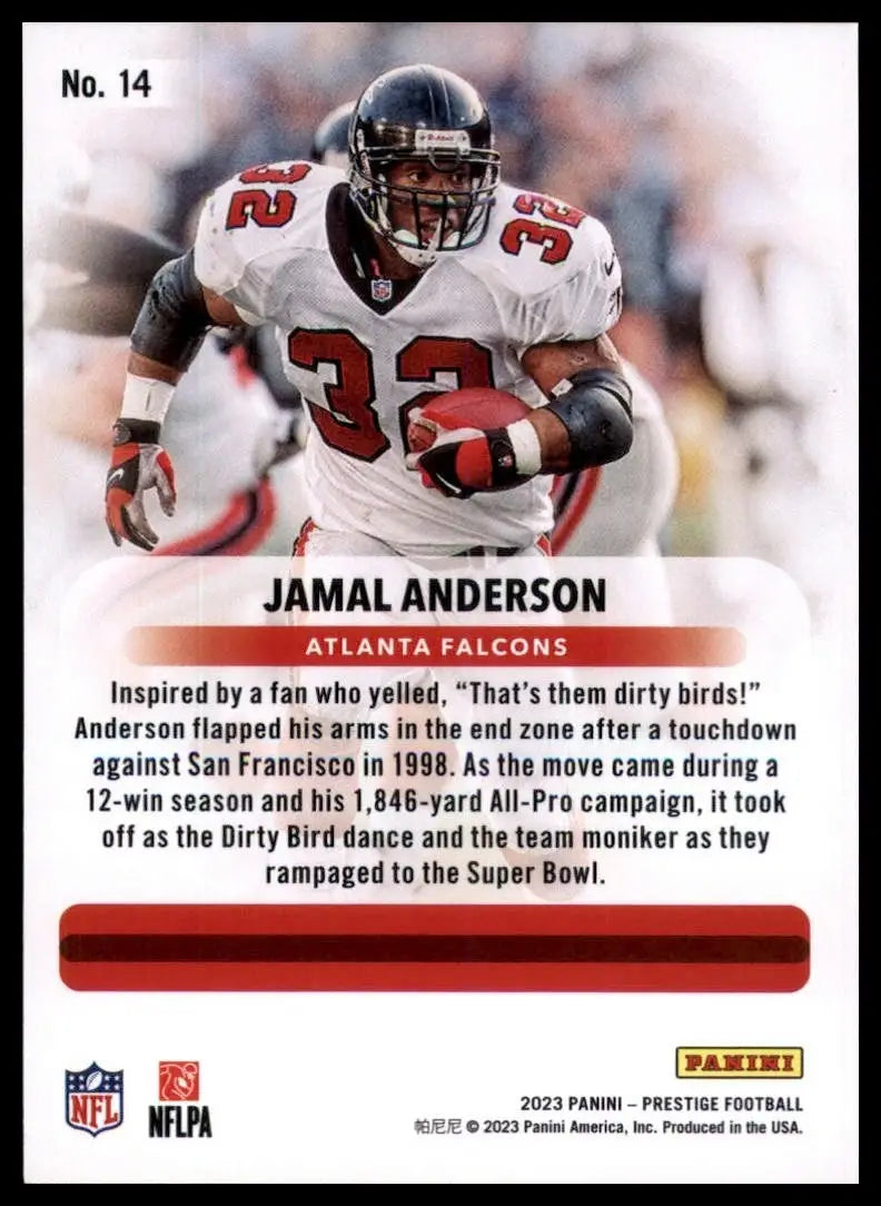2023 Panini Prestige Jamal Anderson #14 Atlanta Falcons Football Card NFL Sports - Football Card Single