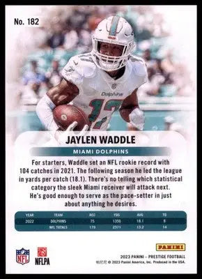 2023 Panini Prestige Jaylen Waddle 182 Miami Dolphins