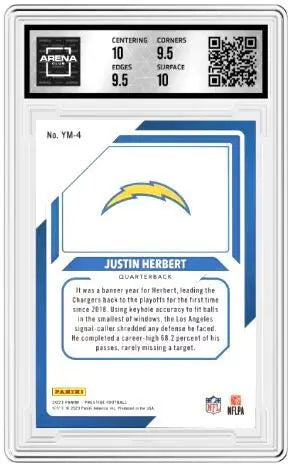 2023 Panini Prestige Justin Herbert #YM-4 Football Arena Club 10 - Football Card Single