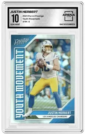 2023 Panini Prestige Justin Herbert #YM-4 Football Arena Club 10 - Football Card Single