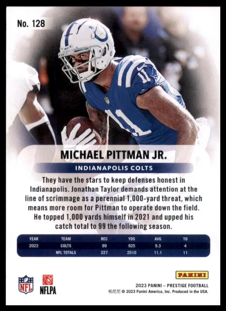 2023 Panini Prestige Michael Pittman Jr #128 Indianapolis Colts Football Card - Football Card Single