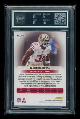 2023 Panini Prestige Xtra Points Purple Tashaun Gipson #262 70/99 Arena Club 9.5 - Football Card Single