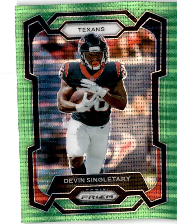 2023 Panini Prizm #119 Devin Singletary Neon Green Pulsar - Football Card Single