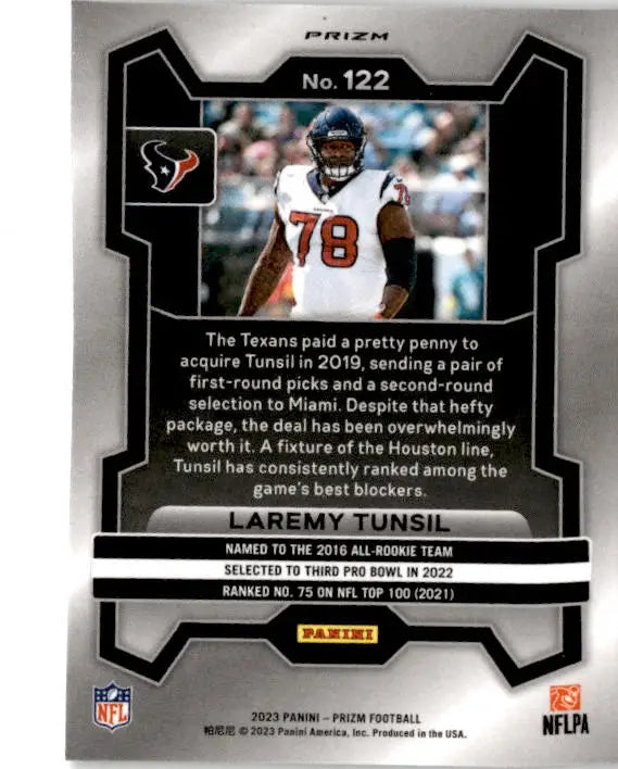2023 Panini Prizm #122 Laremy Tunsil Silver - Football Card Single