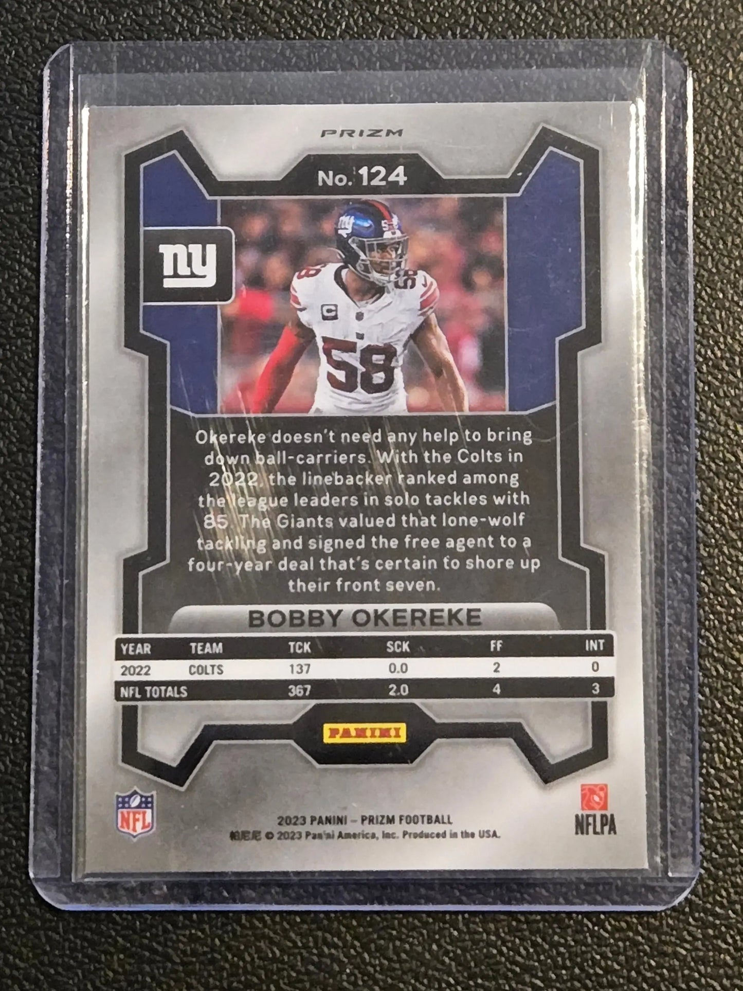 2023 Panini Prizm #124 Bobby Okereke Disco - Football Card Single