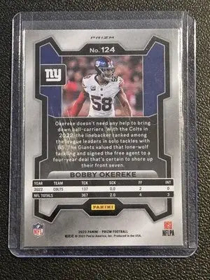 2023 Panini Prizm #124 Bobby Okereke Disco - Football Card Single