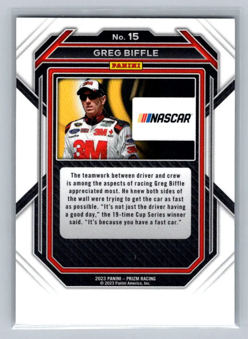 2023 Panini Prizm #15 Greg Biffle Roush Fenway Racing - Racing Card Single