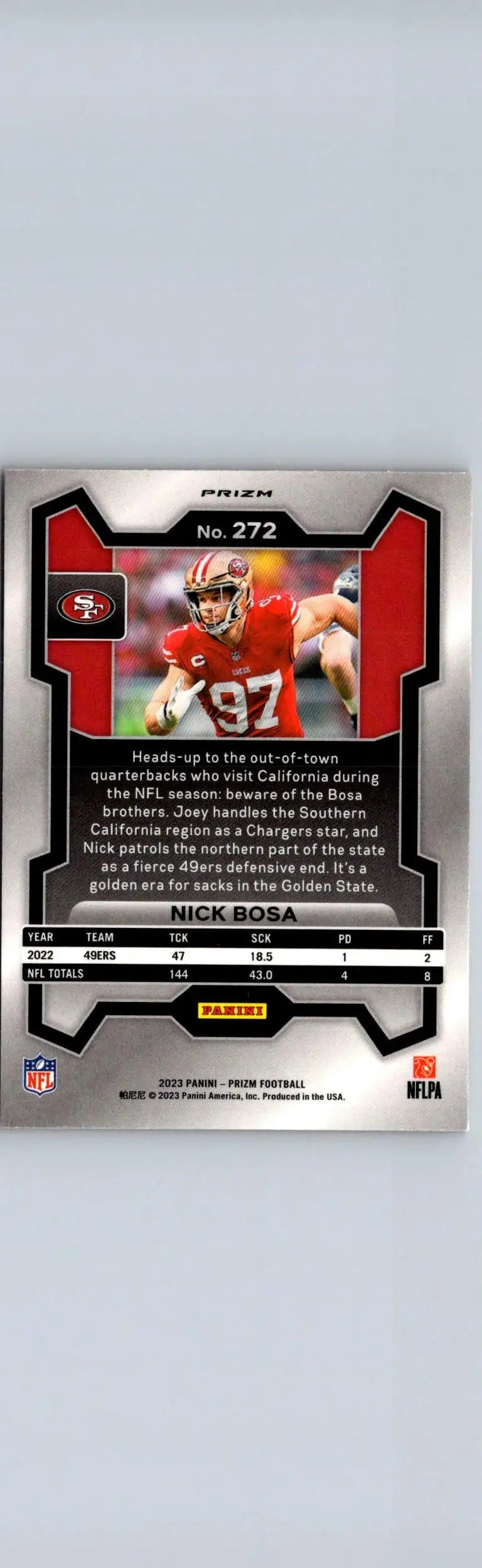2023 Panini Prizm #272 Nick Bosa Orange Ice - Football Card Single