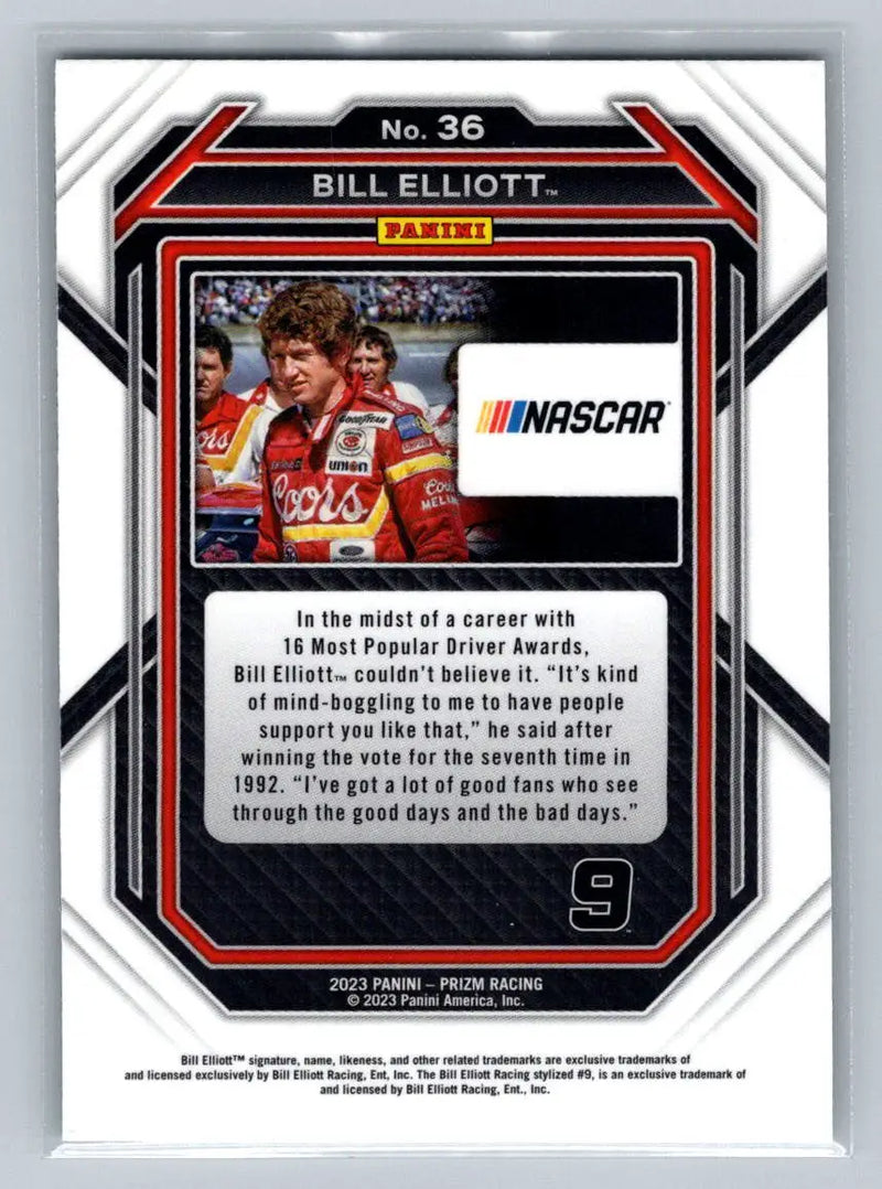 2023 Panini Prizm #36 Bill Elliott Melling Racing - Racing Card Single