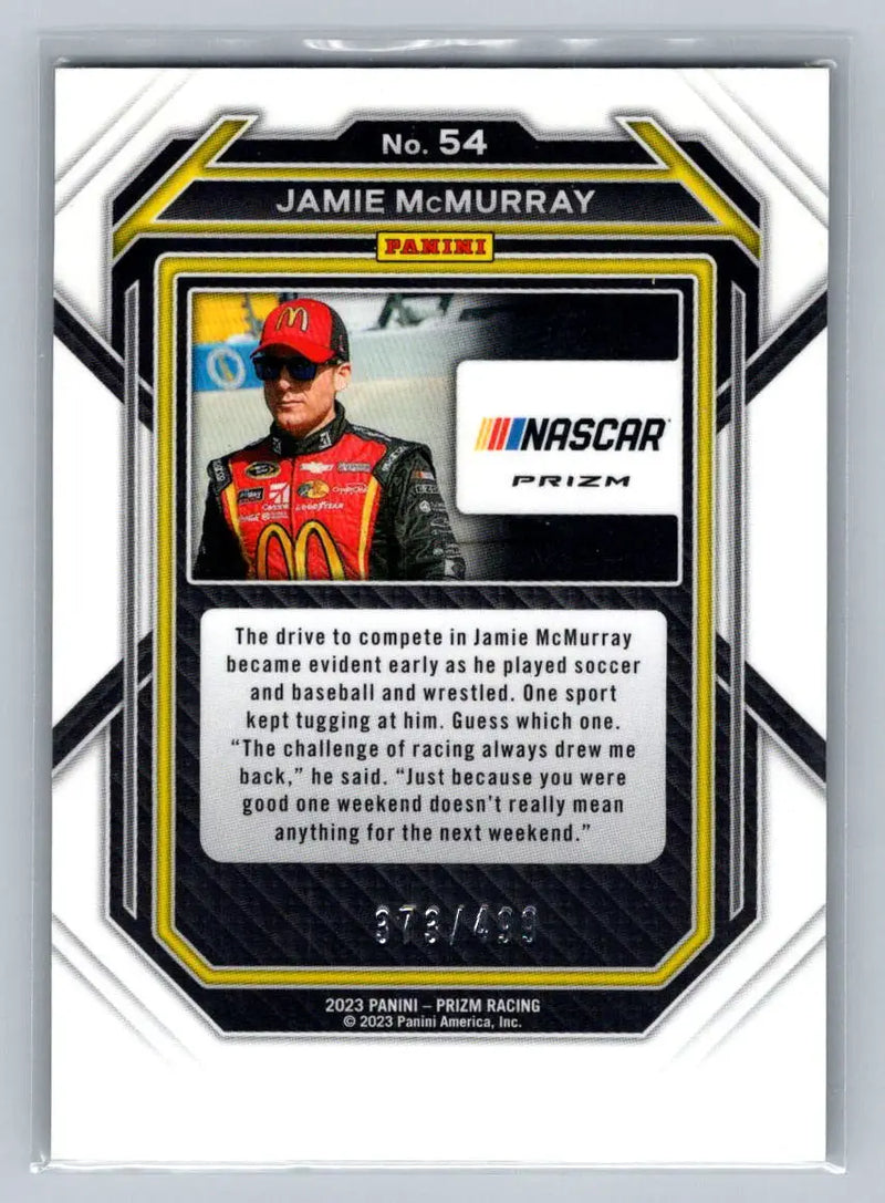 2023 Panini Prizm #54 Jamie McMurray Blue Prizm #/499 Chip Ganassi Racing - Racing Card Single