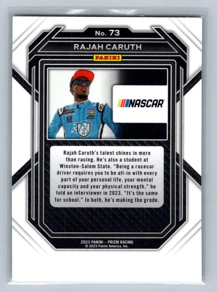 2023 Panini Prizm #73 Rajah Caruth GMS Racing - Racing Card Single
